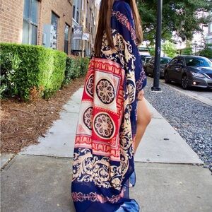 2piece Bohemian Paisley Kimono Cardigan /short Set- EUC